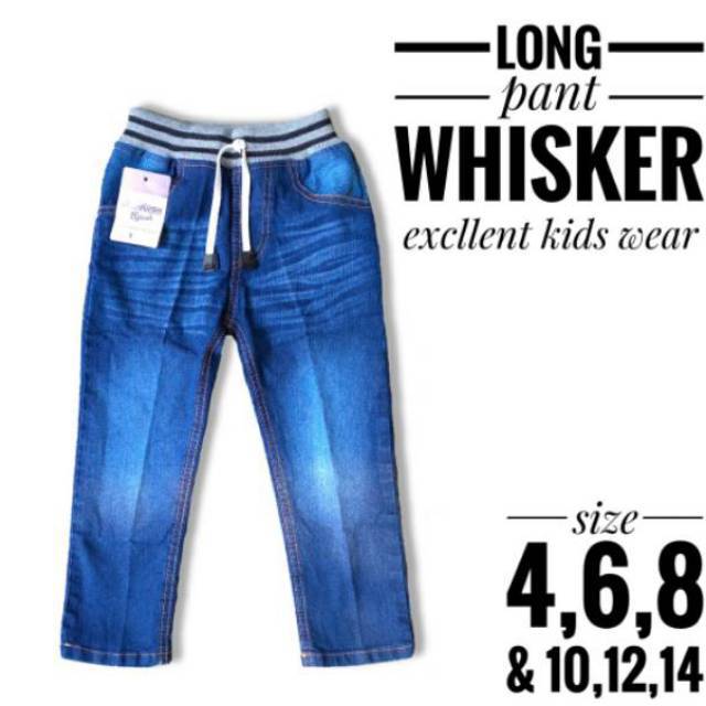  Bisa COD Celana  Jeans  Anak  Panjang Whisker Strip Putih 