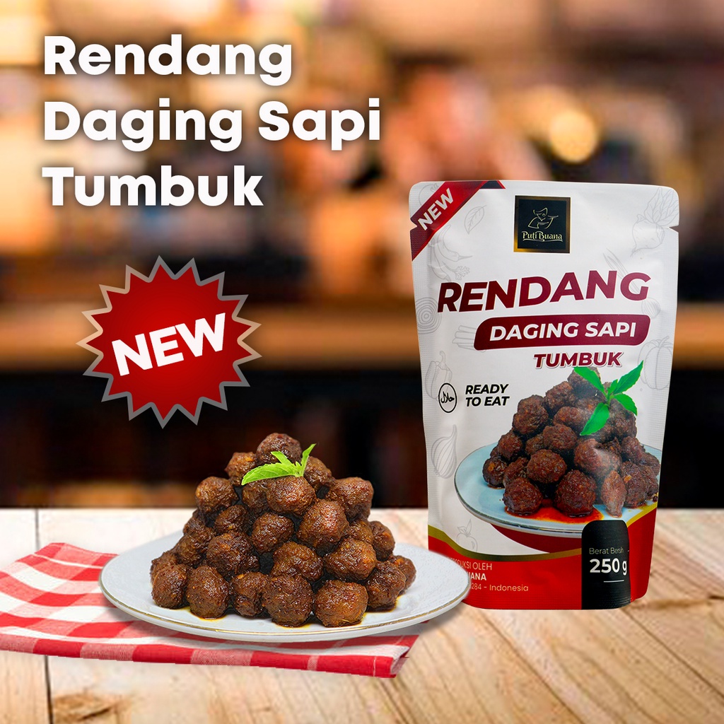 

Rendang Daging Sapi Tumbuk Kemasan 250 gram Khas Padang