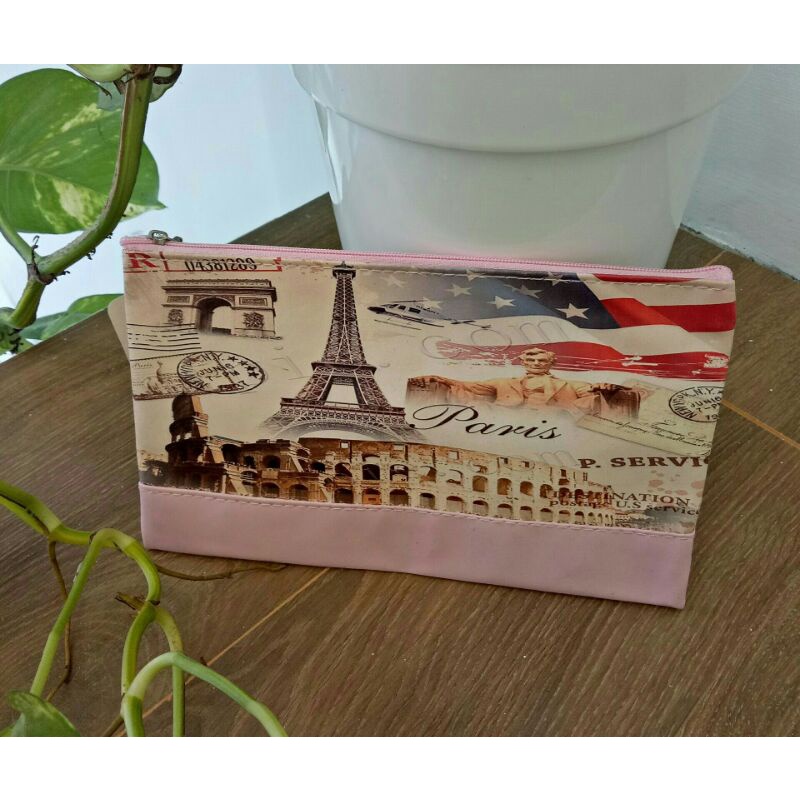 

Tempat Pensil - Pouch Resleting Motif Paris