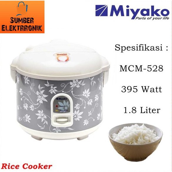 Miyako MCM-528 Rice Cooker / Magic Com (1,8 L) Free Bubble plus Garansi