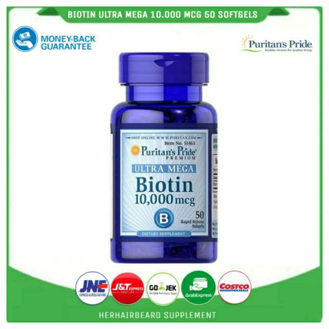 Jual Biotin 10000 Mcg Isi 100 Dan 50 Softgels Biotin 10000 Mcg