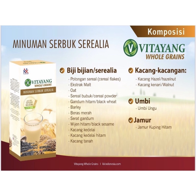 

Vitayang Whole Grains / Sereal Oat 15 sachets