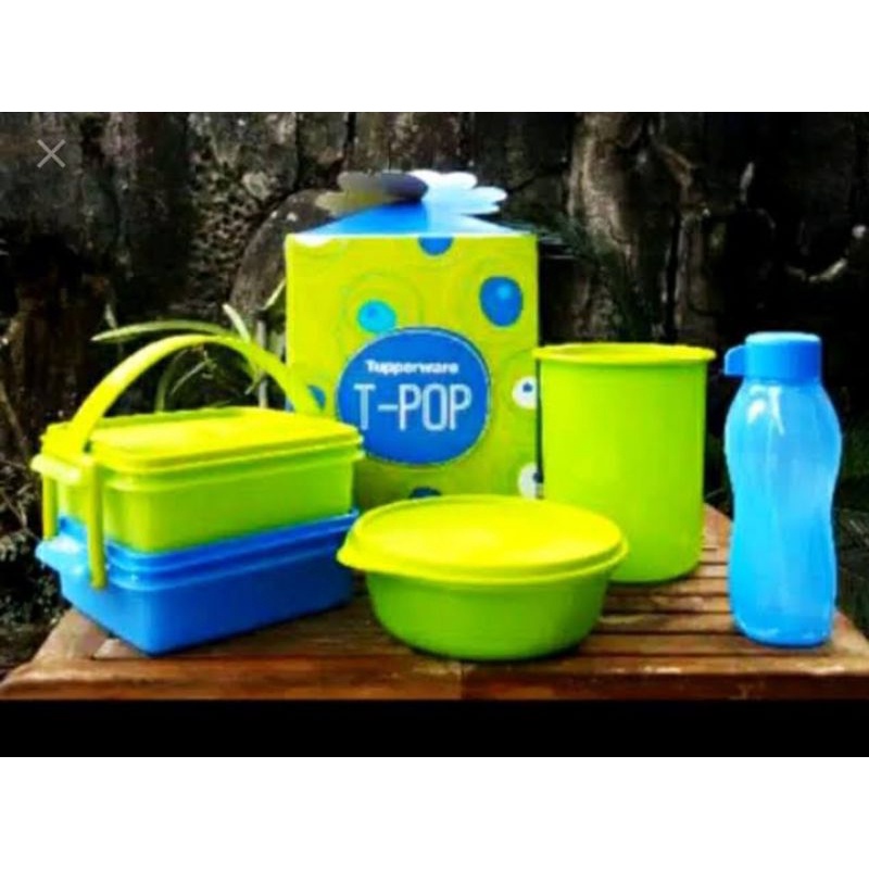 T Pop Tupperware / paket hemat Set tempat makan toples dan rantang Tupperware Original