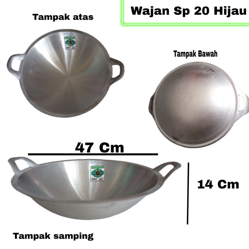 Wajan Aluminium Tebal SP 20 Hijau
