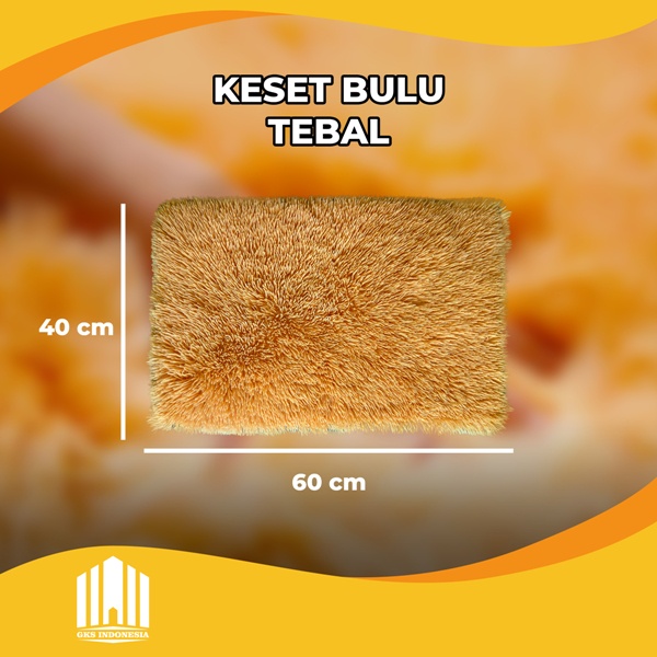 Keset Kaki Bulu Rasfur Premium Anti Slip 40 x 60 cm | Empuk Tebal Nyaman Halus Lembut