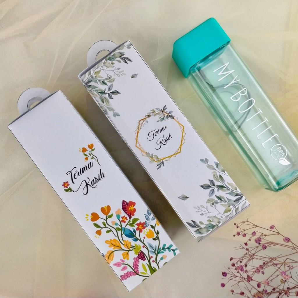 SOUVENIR MY BOTTLE KOTAK  KEMAS BOK DAN SABLON