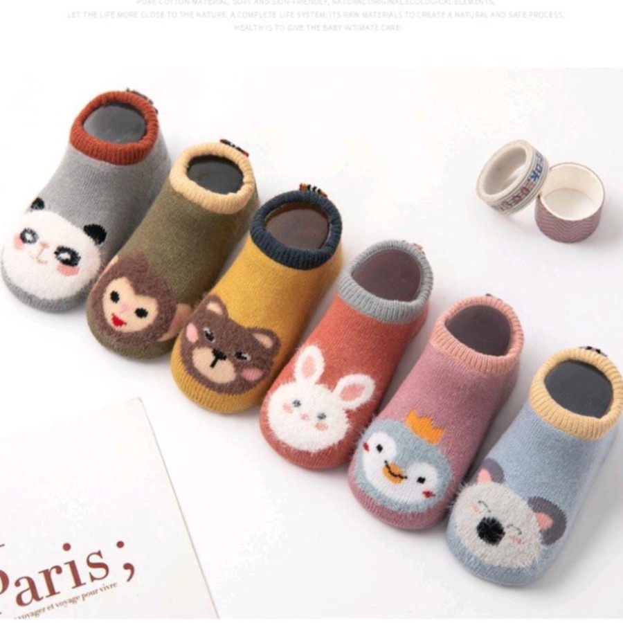 KAOS KAKI BAYI MOTIF ANIMALS | BAHAN KATUN BREATHABLE IMPORT