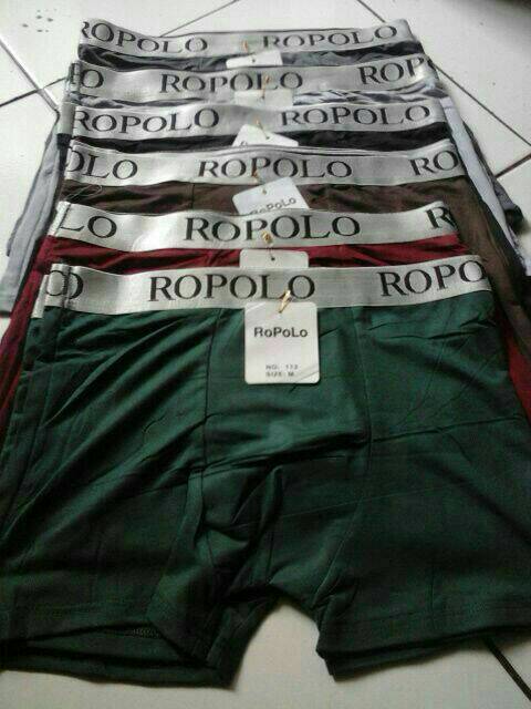 12 pcs Lusinan Boxer Pria Import Ropolo