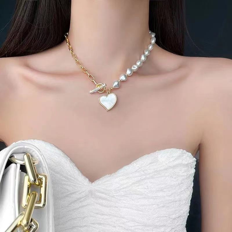 Cinta kalung mutiara 2021new trendy wanita musim panas cahaya mewah minoritas desain serbaguna tingg