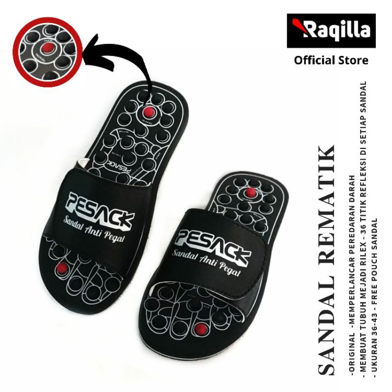 Sandal Rematik Sendal Kesehatan Refleksi Rematik Selipar Refleksi sendal Terapi + gratis Pouch