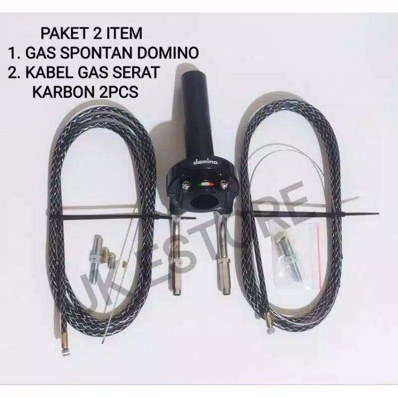Gas Spontan + L Gas Cnc + 2 Kabel Gas Serat Sonic Satria fu Vixion Vario Beat Scoopy