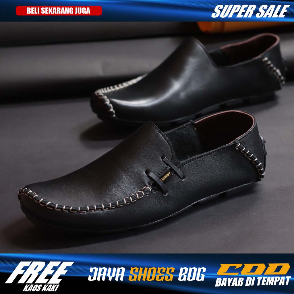 Sepatu Casual Slip On Pria Kulit Asli Kasual Selop Kerja Kuliah Ori Boat Footwear