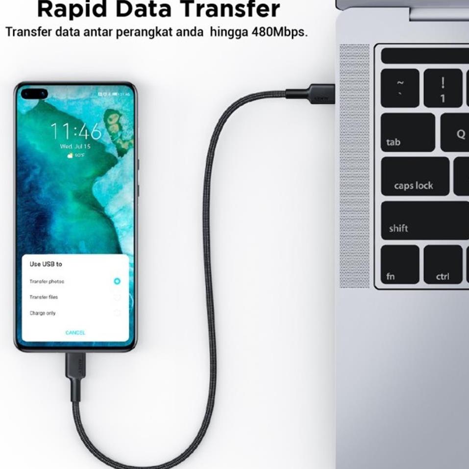 ۞ Kabel Charger Aukey CB-CMD39 USB A to C 2M NO PACKING & NO WARRANTY ❄