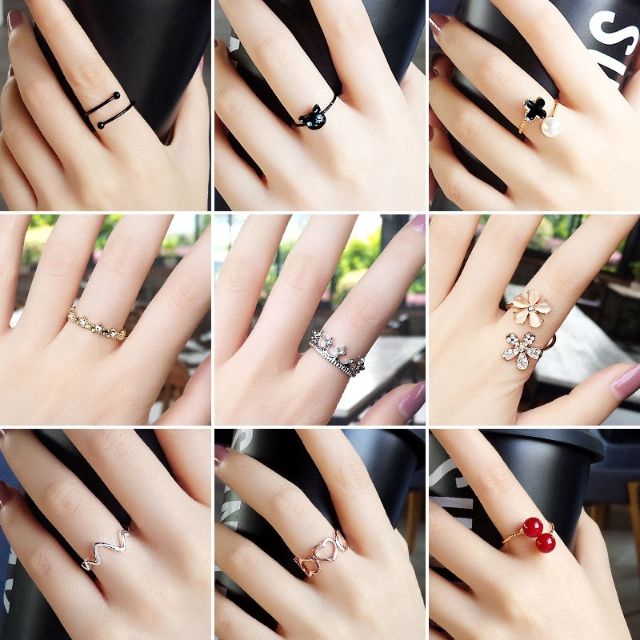 Yi Xin Life Cincin Open Ring Motif Tulisan Mandarin  Gaya 