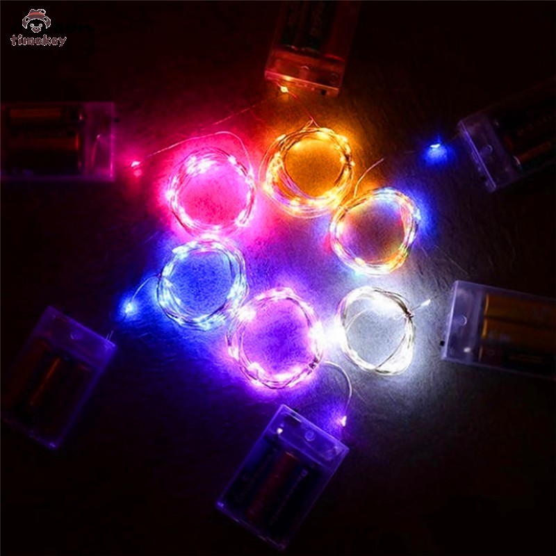 Lampu String Led Kawat Silver Tenaga Baterai Ukuran 1m 2m 3m Anti Air Untuk Outdoor