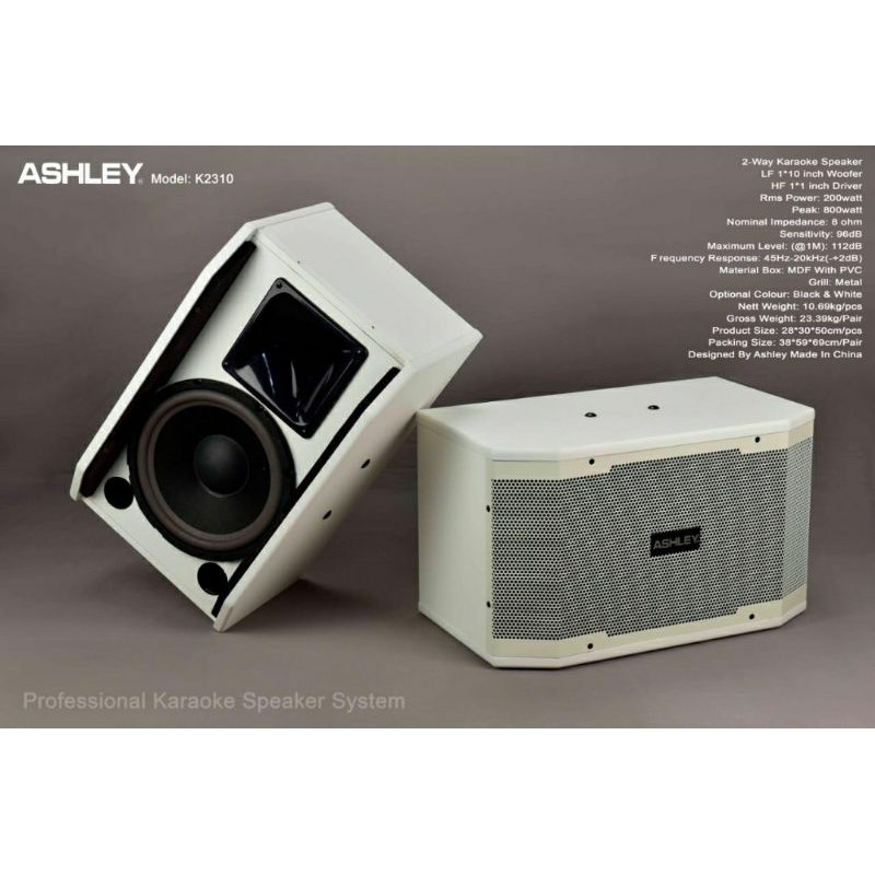 Speaker Karaoke Ashley 10 inch k2310 satu pasang original