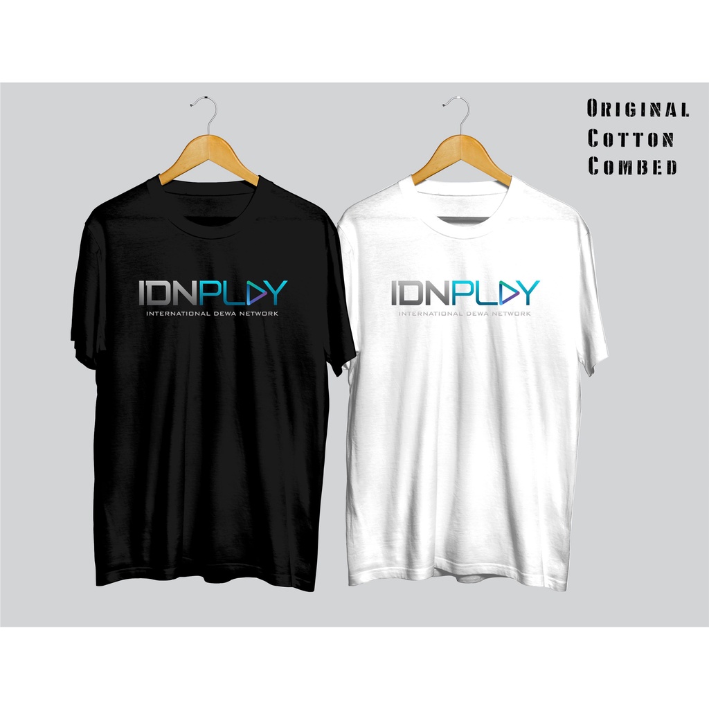 KAOS/ TSHIRT LOGO IDN PLAY/ KAOS POKER BAHAN COTTON COMBED PREMIUM