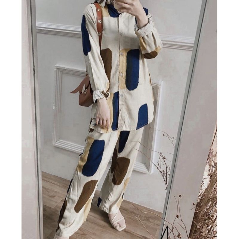 One set premium/stelan one set/One set tunik/Baju one set/One set/Set/One