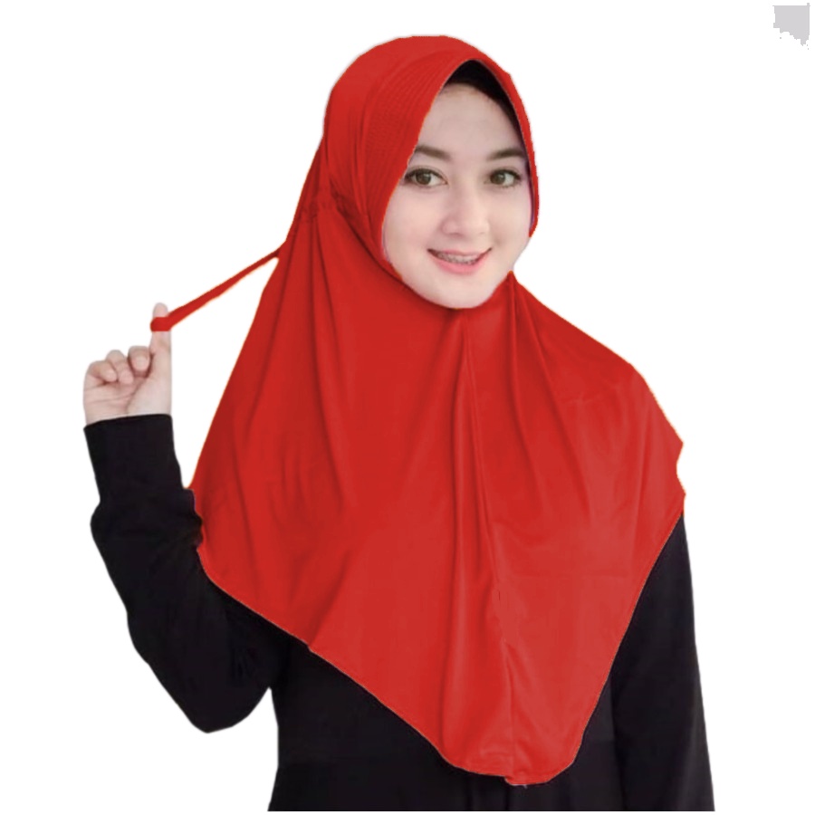 Jilbab Serut Jokowi / Hijab Instan Serut Jersey ukuran 70x75cm Ori termurah-Maroon