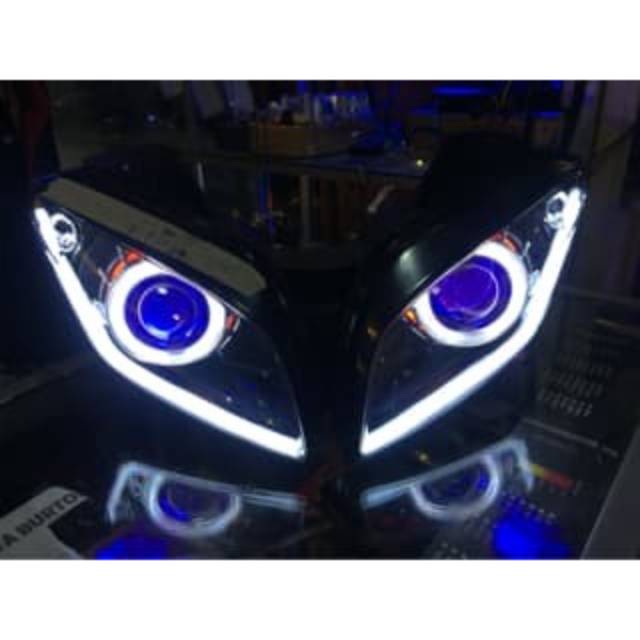 Headlamp Yamaha R15 + Projector + DRL Fleksibel 1 Mode