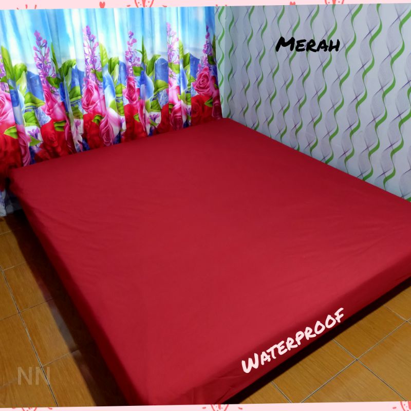 Sprei waterproof polos , sprei anti air-Merah