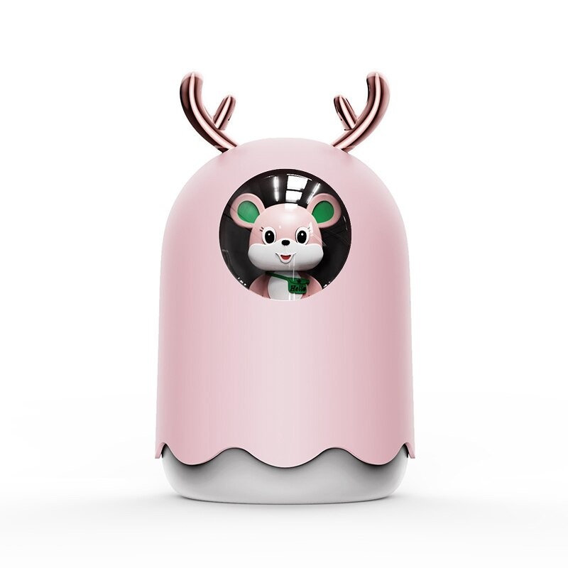 (MAINANKYU) of MengChong Humidifier Pelembab Udara Aromatherapy Oil Diffuser Cute Design 300ml - pink