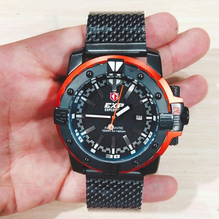JAM TANGAN PRIA EXPEDITION E 302 BLACK ORANGE ORIGINAL BERGARANSI