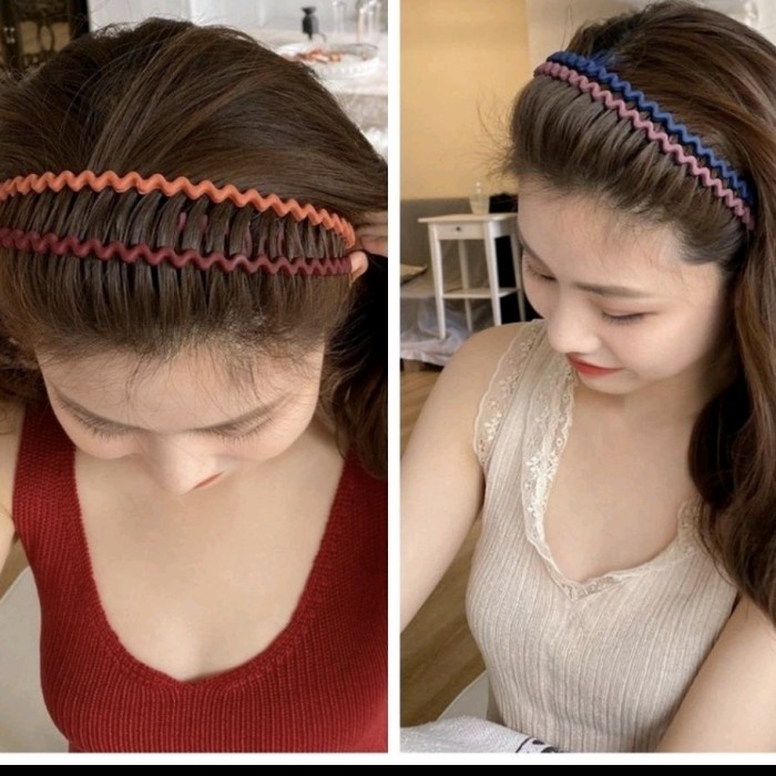 BEST SELLER P21- Bando SIRKAM DOFF Matte ZIGZAG KOREA Comb Headband Bandana