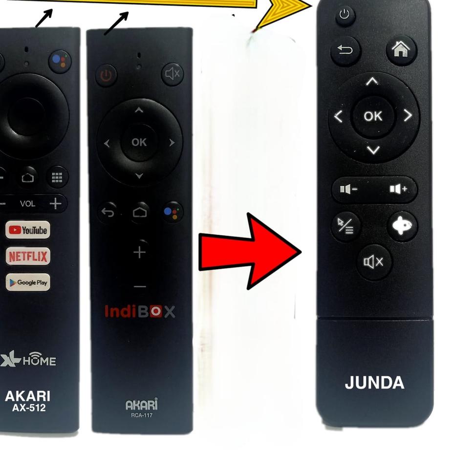 REMOTE AKARI AX-512 XL HOME INDIBOX RCA-117 STB SET TOP BOX JUNDA 012