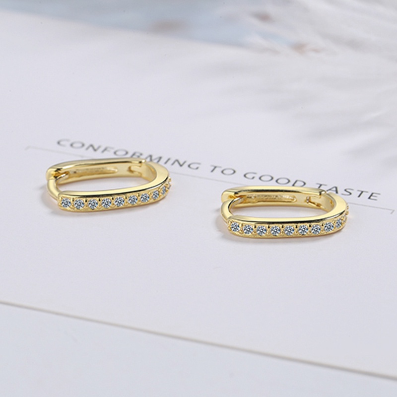 Anting Tusuk Bulat Hias Cubic Zirconia Gaya Retrosimple High Quality Untuk Wanita