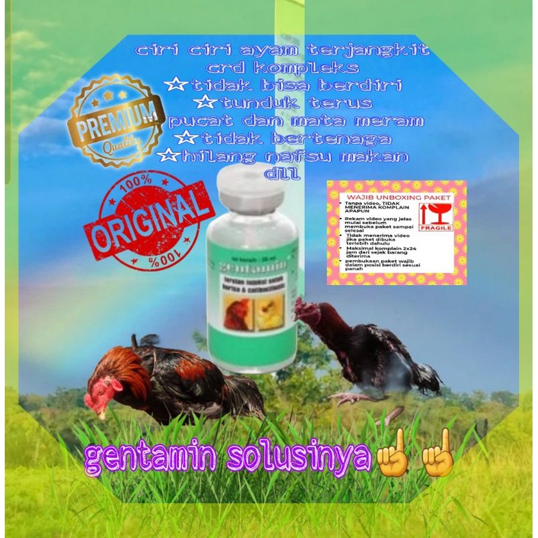 gentamin 20ml obat ayam burung sakit kolera pilek ngorok