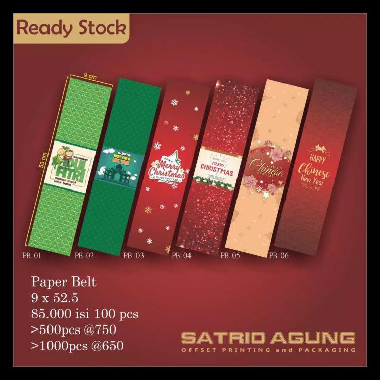 

PAPERBELT/SLEEVE/SABUK LEBARAN IDUL FITRI NATAL CHRISTMAS IMLEK CNY - PB02 LEBARAN TERMURAH