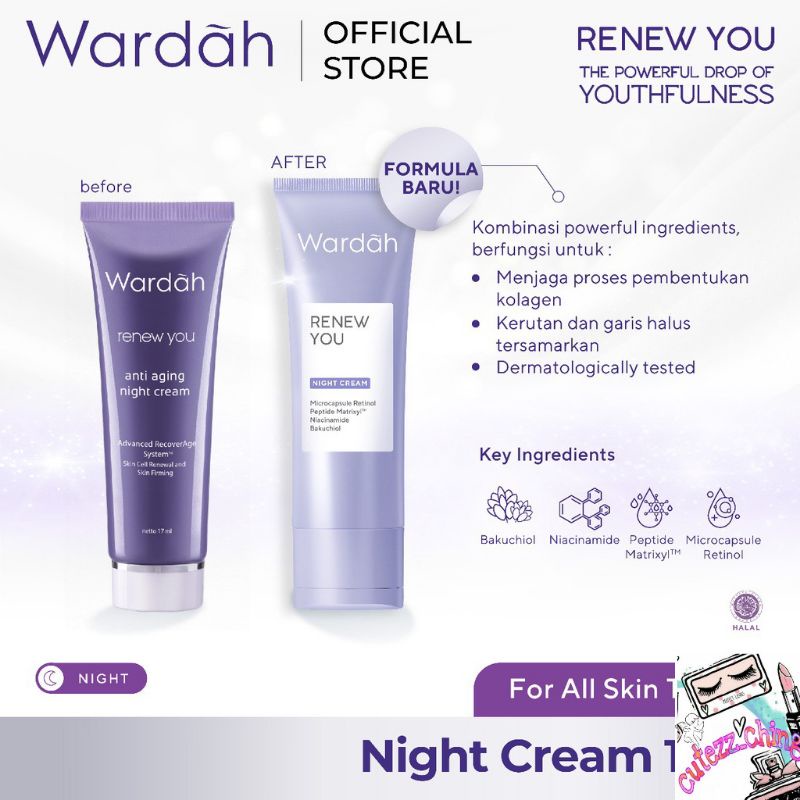 ☃️Cutezz_Ching1☃️Wardah Renew You Anti Aging Day/Night Cream