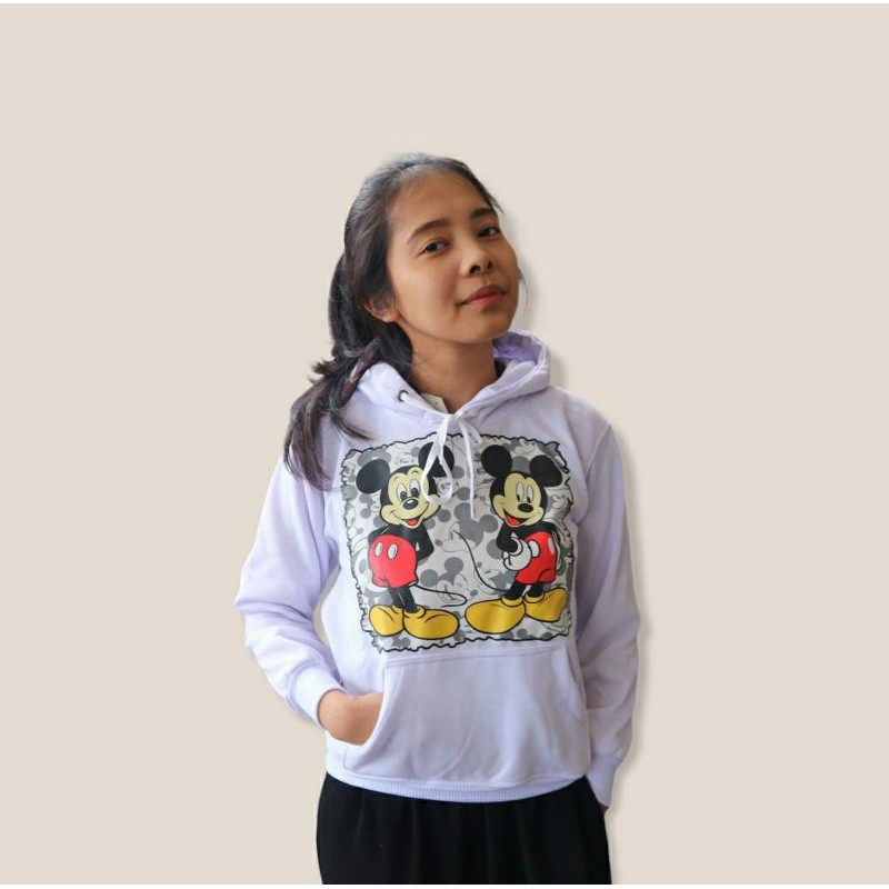 HOODIE REMAJA PEREMPUAN KARAKTER MICKEY - SWEATER PEREMPUAN DAN LAKI TEBAL PREMIUM