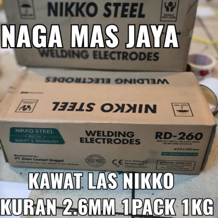 New KAWAT LAS BESI NIKKO RD260 2.6MM 1KG / KAWAT LAS NIKKO STEEL RD-260 2.6 MM ,