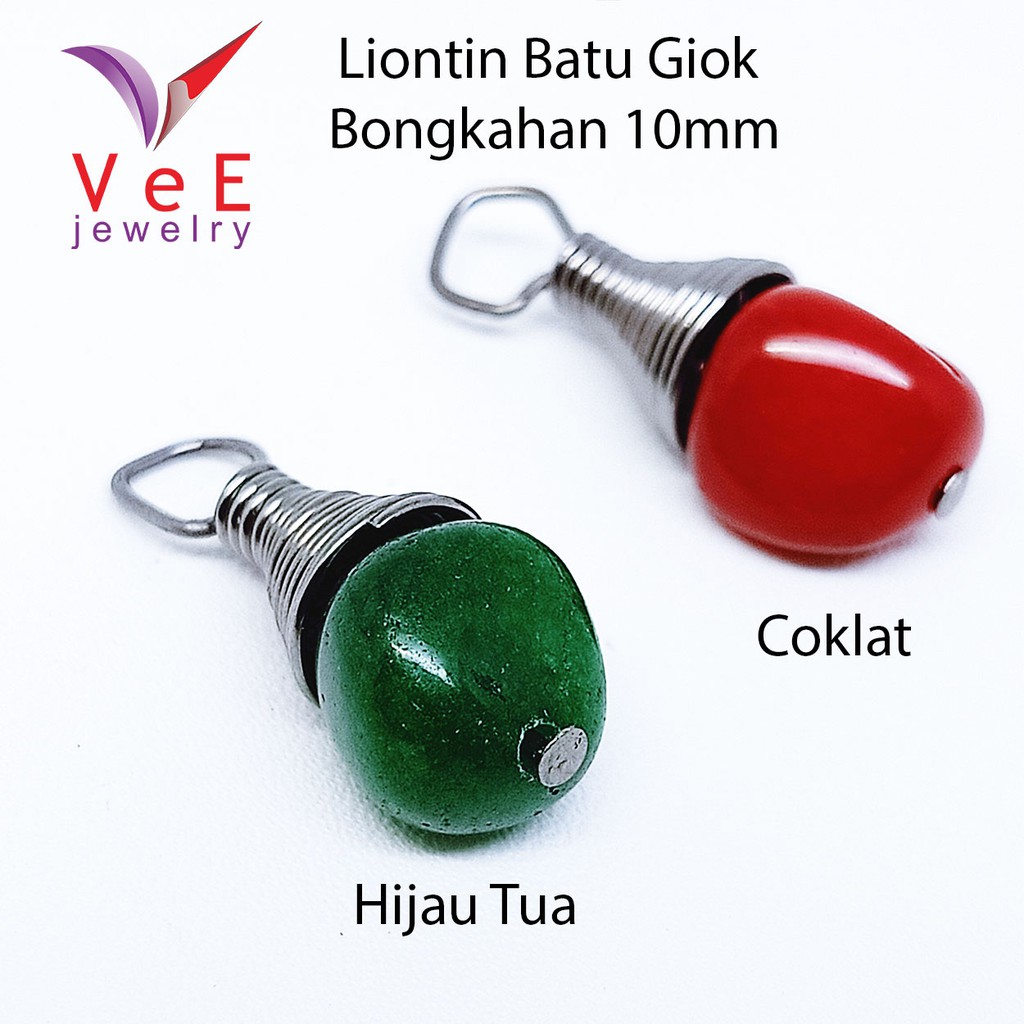 Liontin Batu Giok Bongkahan 10mm - VeE Liontin Wanita Pria Terapi Kesehatan Anti Virus