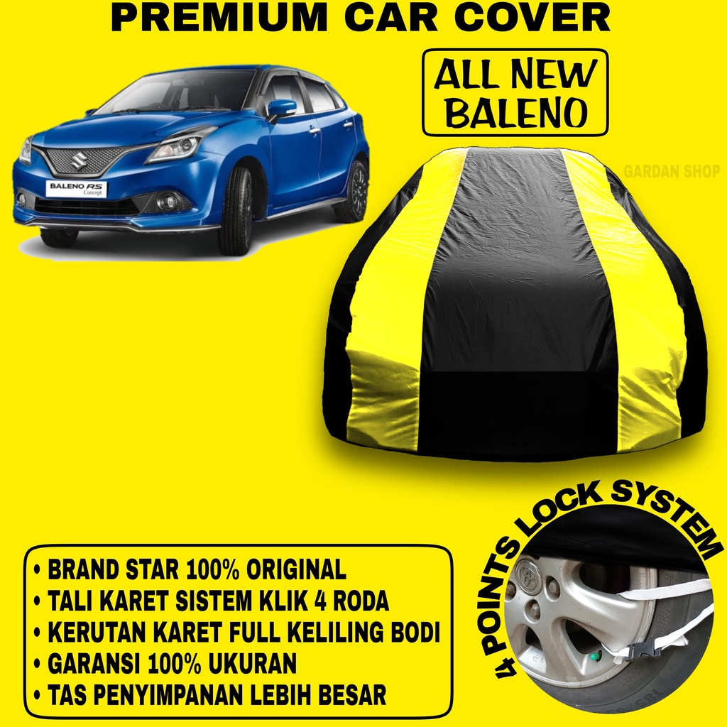 Body Cover ALL NEW BALENO Sarung Strip KUNING Penutup Pelindung Bodi Mobil All New Baleno PREMIUM