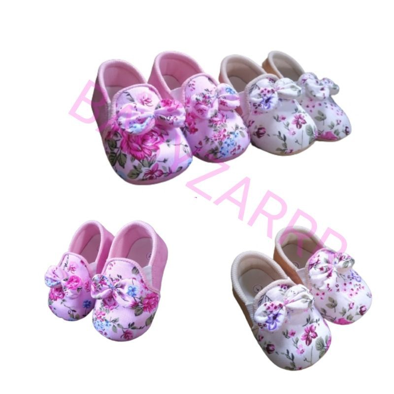 SEPATU BAYI PEREMPUAN TODDLER BABY SHOES SOFT SOLE FLOWER