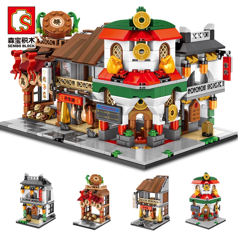 Sembo Toko Chinatown / Pecinan - Toko Model Anak-Anak - Sembo Block Mainan Edukasi Anak