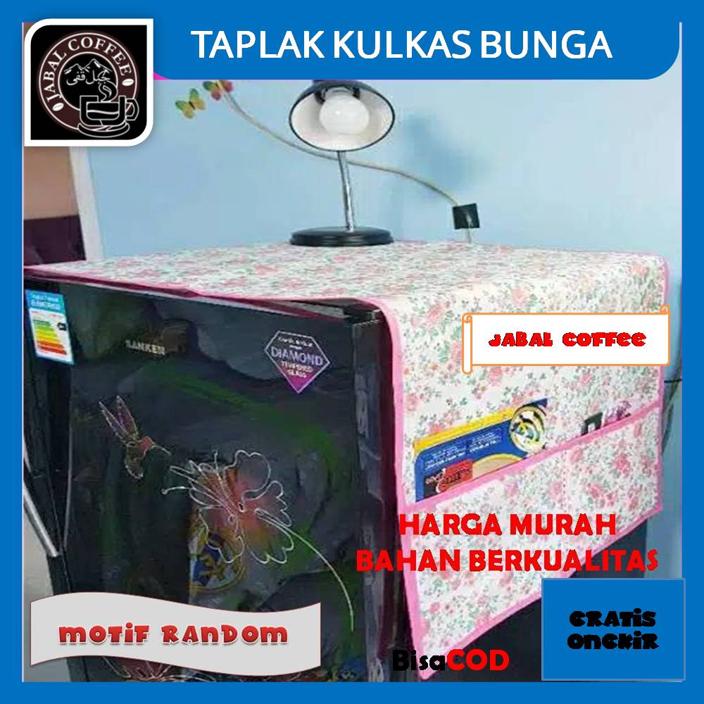 Cover Penutup Kulkas / Taplak Kulkas / Cover Penutup Lemari Es / Taplak Alas Kulkas 45 Gram 09