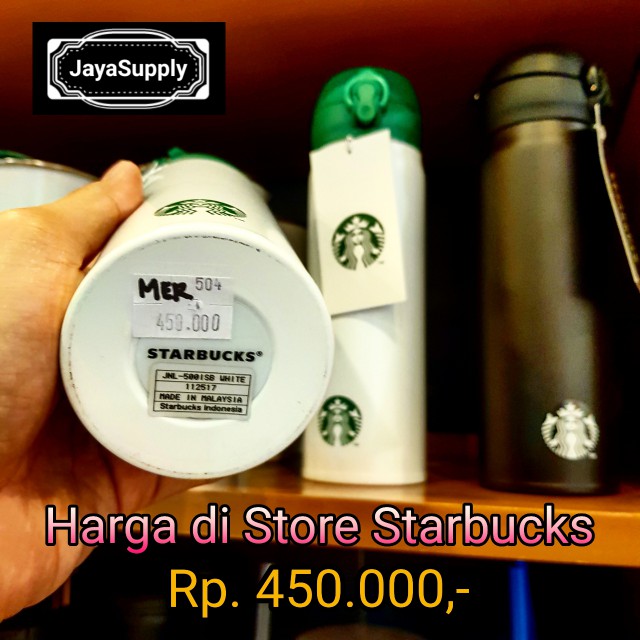 EXCLUSIVE  Botol Minum Termos Tumbler Kancing STARBUCKS Air Panas ORIGINAL - GOLD