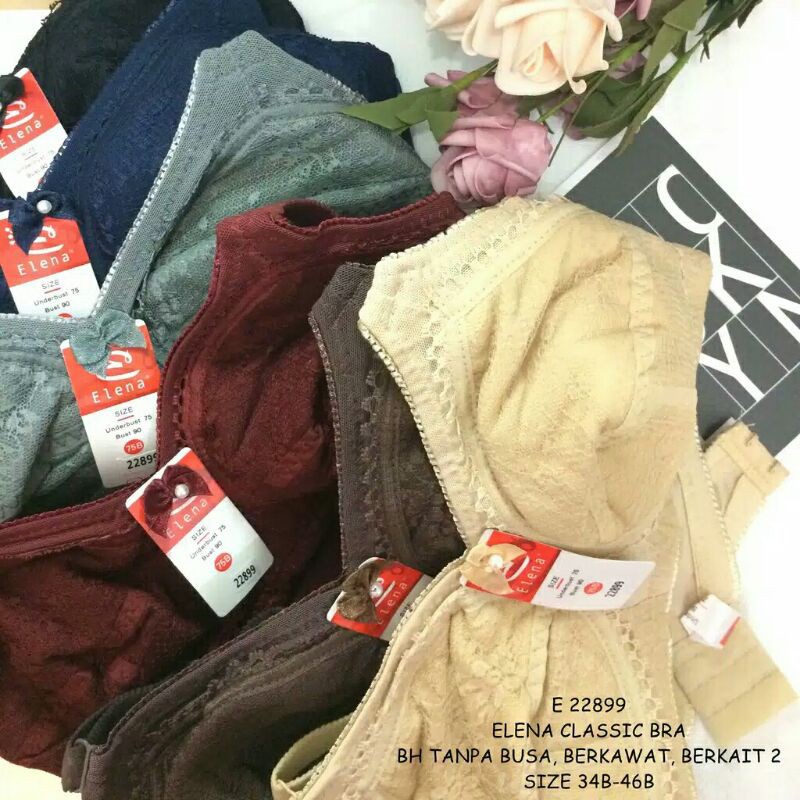 Bra/Bh import dan bh Classic, mirip sister original,merk Elena,22899,cup B,tanpa busa dan tanpa kawa