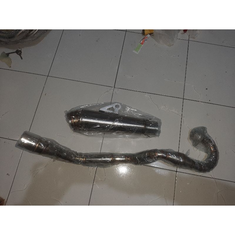 Knalpot racing Candy speed 99 silinser keong  full stenlis pnp KLX