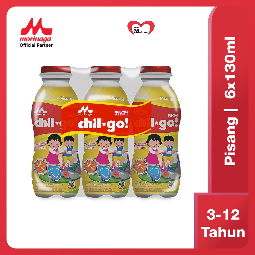 Chil Go Cair Vanila / Coklat / Strawberry / Melon / Original / Pisang 6×130Ml (Khusus Gojek Surabaya) / Toko Makmur Online