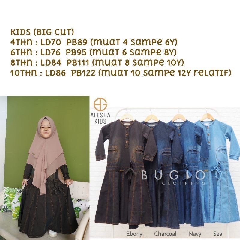 ALESHA DENIM COUPLE MOM AND KIDS by BUGIO CLOTHING