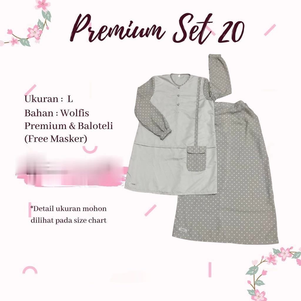 EZ PONDOK SANTRWATI MUSLIM - PREMIUM SET 20 - SETELAN ROK BAJU HARIAN SANTRI GONTOR PUTRI