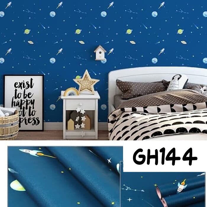 Wallpaper Stiker Wallpaper Dinding Motif Awan Biru Wallpaper Aesthetic 3D Roll 45Cm X 10M-GH144