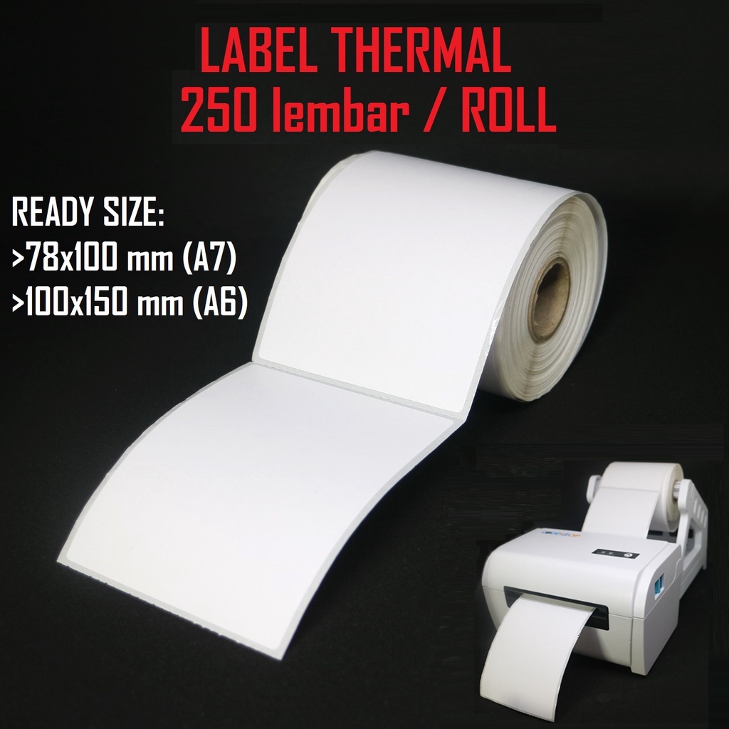 

Kertas Label Thermal 100x150mm / 78x100mm Sticker Marketplace 250pcs