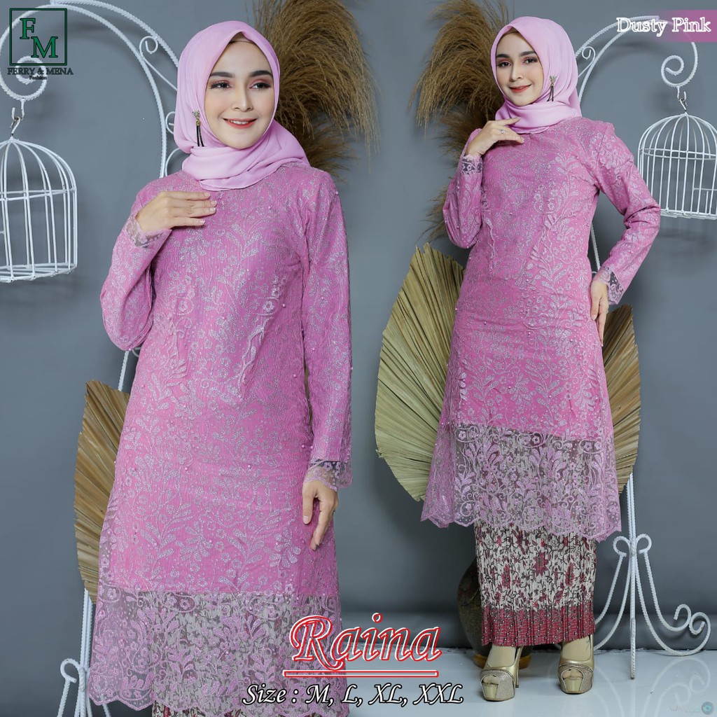 TERBARU KEBAYA TRADISIONAL TULLE GLITER NAJU KEBAYA TUNIK PESTA  MODERN KEBAYA TUNIK  RAINA 