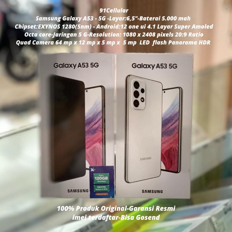 Samsung Galaxy A53 5G (ram8/256gb) + (ram8/128gb) garansi resmi sein 1 tahun